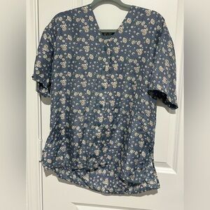 Vintage Silk Exchange pure silk Floral Button Down Shirt